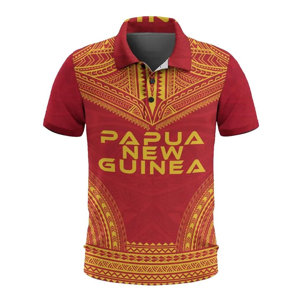 Papua New Guinea Polo Shirt - Polynesian Chief Flag Version - BN10 Papua New Guinea Polo Shirt - Polynesian Chief Flag Version - BN10