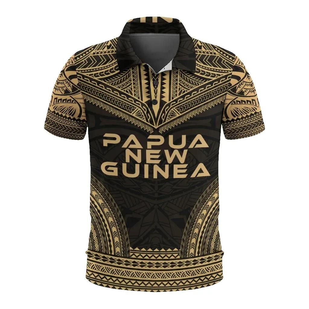 Papua New Guinea Polo Shirt - Polynesian Chief Gold Version - BN10 Papua New Guinea Polo Shirt - Polynesian Chief Gold Version - BN10