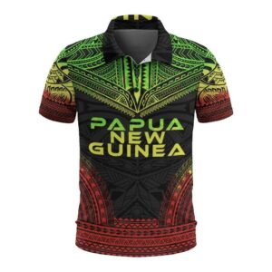 Papua New Guinea Polo Shirt - Polynesian Chief Reggae Version - BN10