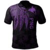 Papua New Guinea Polo Shirt - Polynesian Wings (Purple)- BN15
