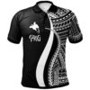 Papua New Guinea Polo Shirt White - Polynesian Tentacle Tribal Pattern - BN11