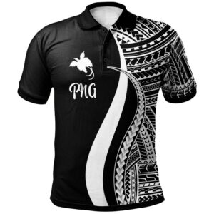 Papua New Guinea Polo Shirt White - Polynesian Tentacle Tribal Pattern - BN11