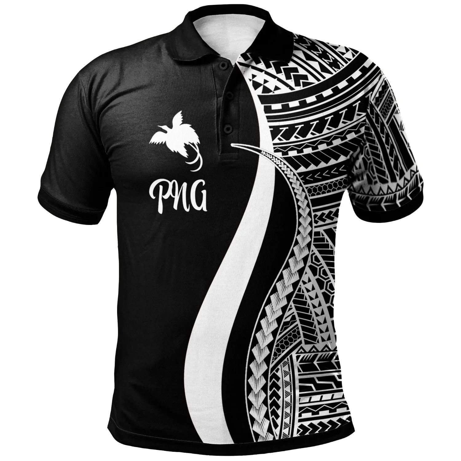 Papua New Guinea Polo Shirt White - Polynesian Tentacle Tribal Pattern - BN11 Papua New Guinea Polo Shirt White - Polynesian Tentacle Tribal Pattern - BN11
