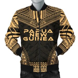 Papua New Guinea Polynesian Chief Men's Bomber Jacket - Gold Version - Bn10 Bomber Jacket