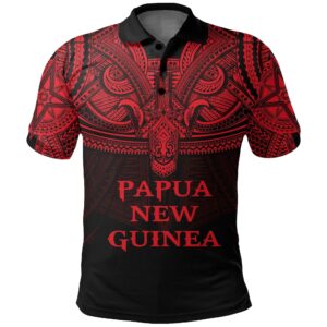Papua New Guinea (Red) Polo Shirt Polynesian A15