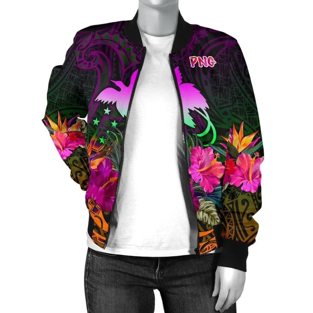 Papua-New-Guinea-Womens-Bomber-Jacket-Summer-Hibiscus-BN15-Bomber-Jacket-2