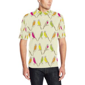 Parakeet Pattern Print Design A01 Men Polo Shirt