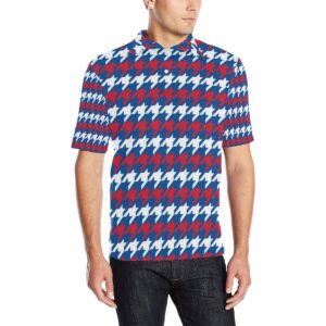 Patriotic Houndstooth Pattern Print Design A02 Men Polo Shirt