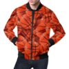 Pattern Print Basketball Mens Bomber Jacket