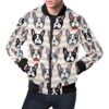 Pattern Print Boston Terrier Mens Bomber Jacket