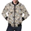 Pattern Print Bulldog Mens Bomber Jacket