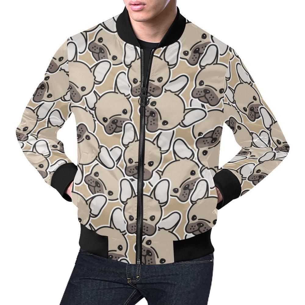Pattern Print Bulldog Mens Bomber Jacket Pattern Print Bulldog Mens Bomber Jacket