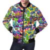 Pattern Print Graffiti Mens Bomber Jacket