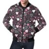 Pattern Print Heart Mens Bomber Jacket
