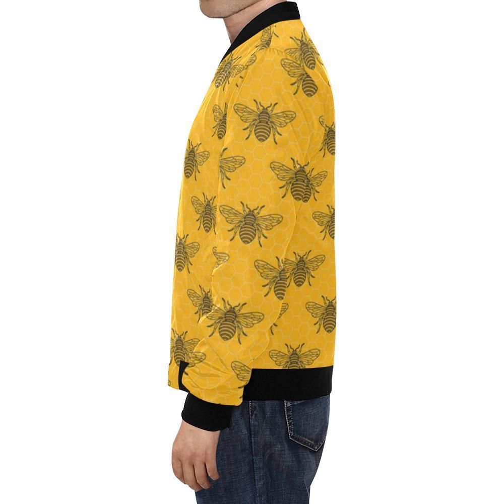 Pattern-Print-Honey-Bee-Diagram-Gifts-Mens-Bomber-Jacket-1
