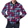 Pattern Print Houndstooth Mens Bomber Jacket