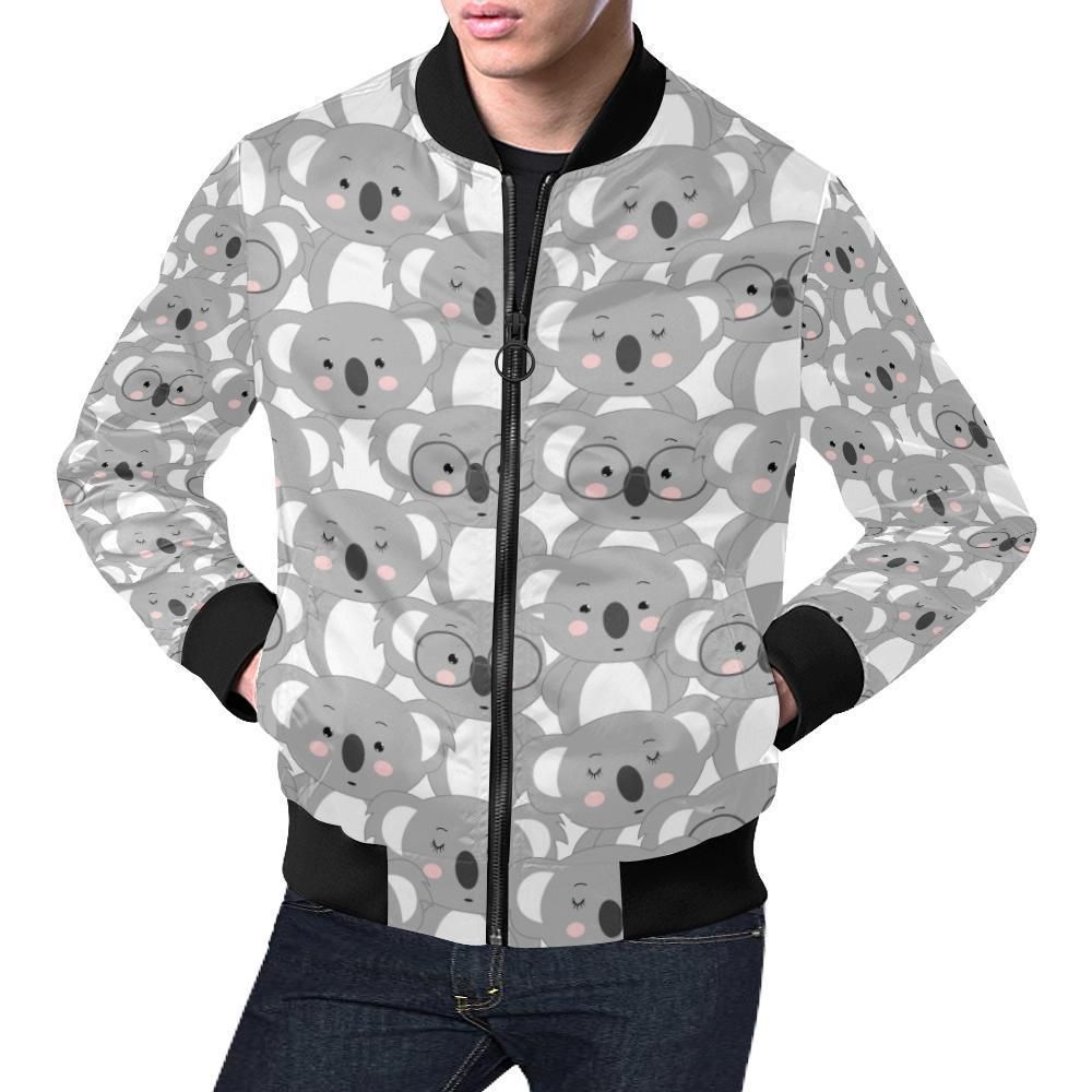 Pattern Print Koala Mens Bomber Jacket Pattern Print Koala Mens Bomber Jacket