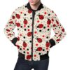Pattern Print Ladybug Mens Bomber Jacket