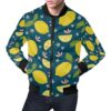 Pattern Print Lemon Mens Bomber Jacket