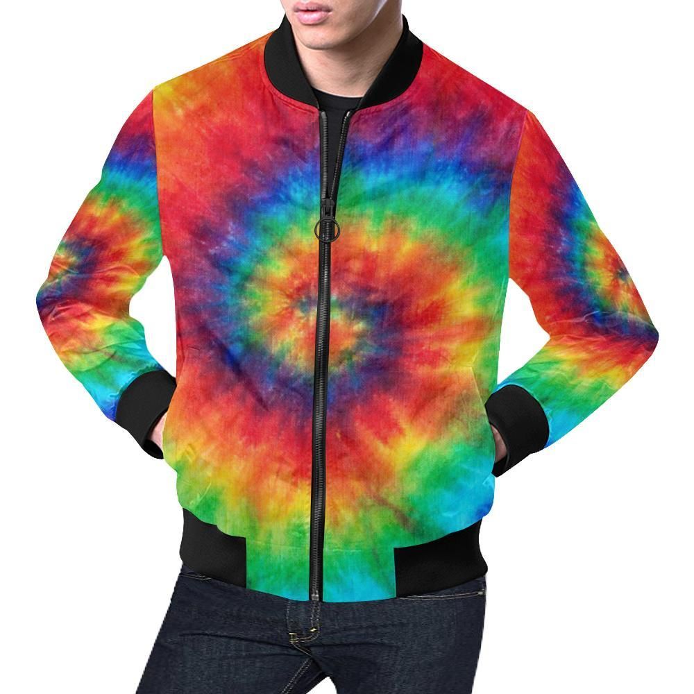 Pattern Print Tie Dye Mens Bomber Jacket Pattern Print Tie Dye Mens Bomber Jacket