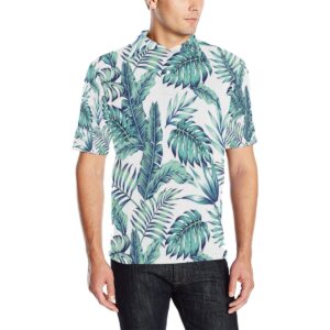 Pattern Tropical Palm Leaves Men Polo Shirt