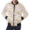 Paw Golden Retriever Pattern Print Mens Bomber Jacket