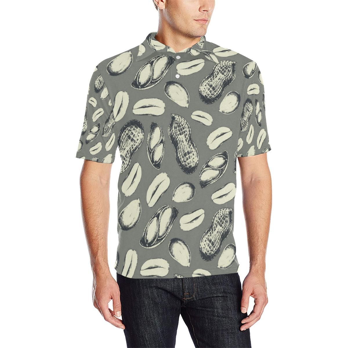 Peanut Pattern Print Design A01 Men Polo Shirt Peanut Pattern Print Design A01 Men Polo Shirt