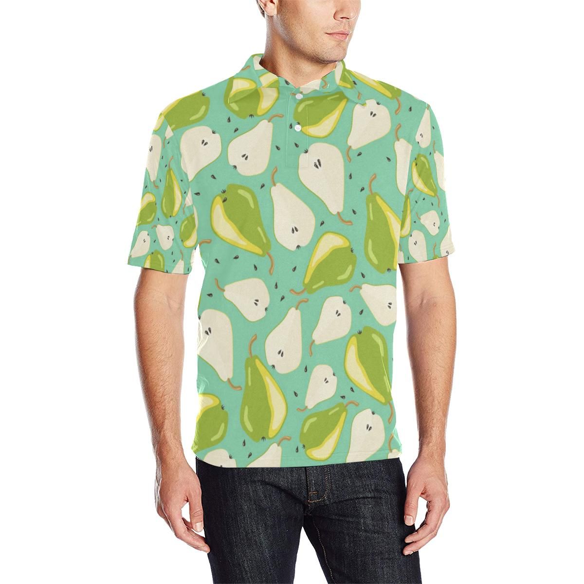Pear Pattern Print Design Pe04 Men Polo Shirt Pear Pattern Print Design Pe04 Men Polo Shirt