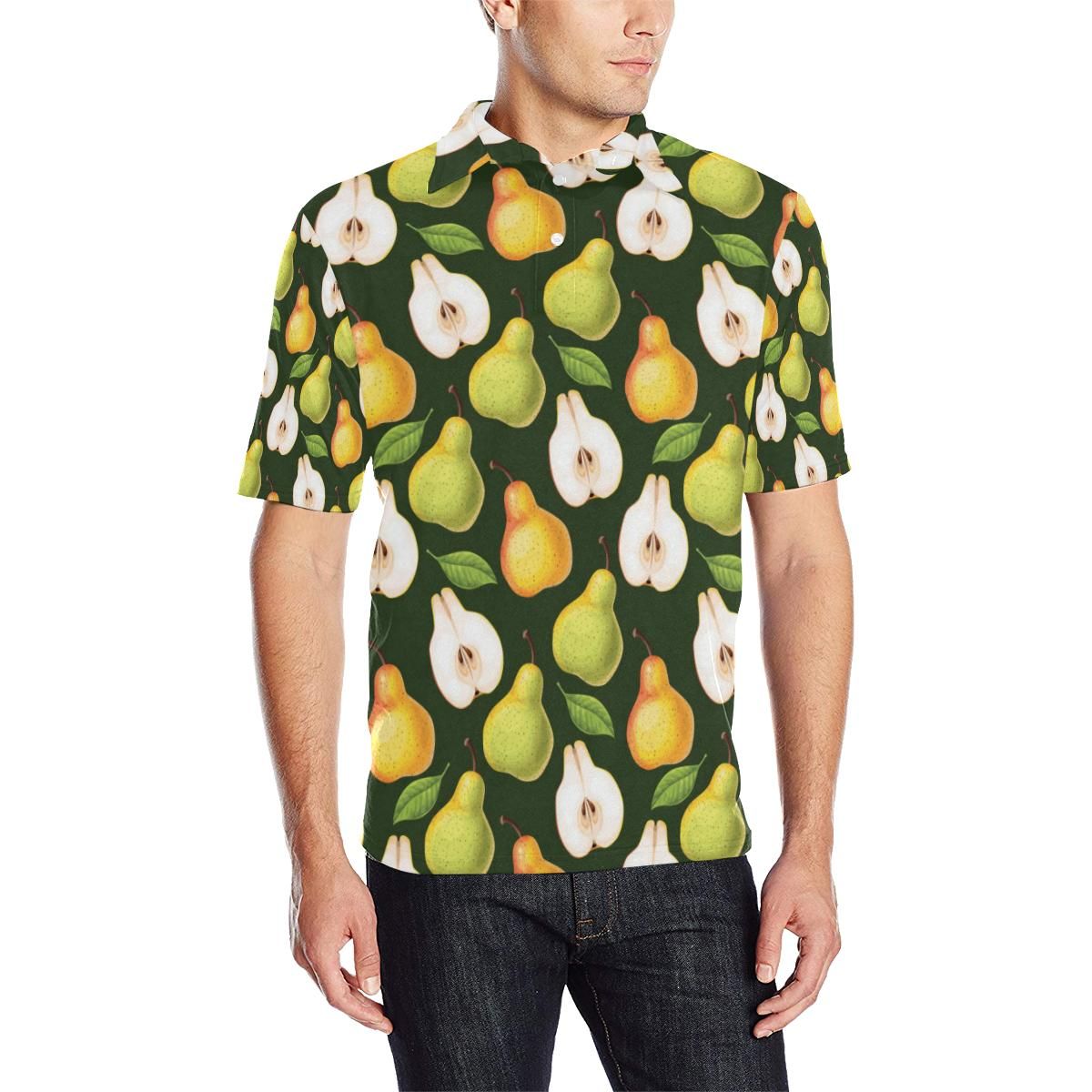 Pear Pattern Print Design Pe06 Men Polo Shirt Pear Pattern Print Design Pe06 Men Polo Shirt