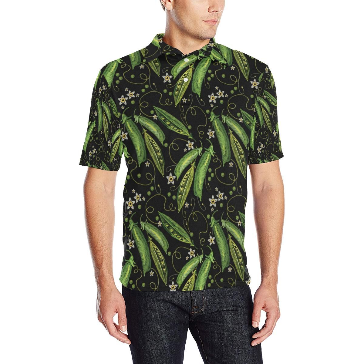 Peas Pattern Print Design A02 Men Polo Shirt Peas Pattern Print Design A02 Men Polo Shirt