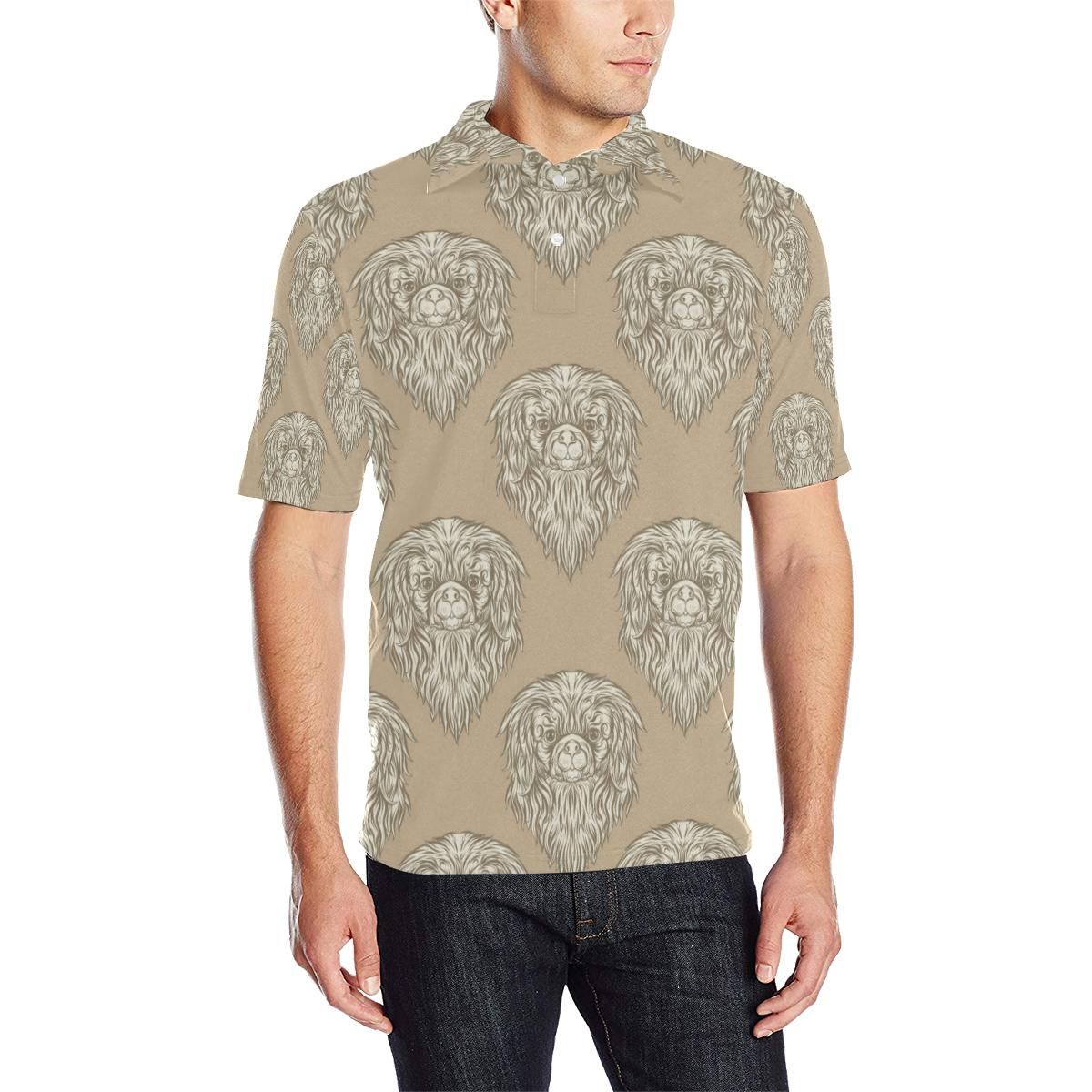 Pekingese Pattern Print Design A01 Men Polo Shirt Pekingese Pattern Print Design A01 Men Polo Shirt