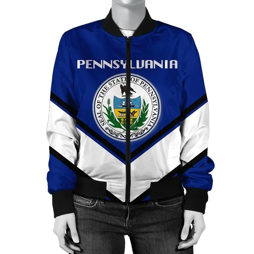 Pennsylvania Coat Of Arms Women Bomber Jacket Lucian Style JW5 Bomber Jacket Pennsylvania Coat Of Arms Women Bomber Jacket Lucian Style JW5 Bomber Jacket