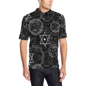 Pentagram Pattern Print Design A01 Men Polo Shirt
