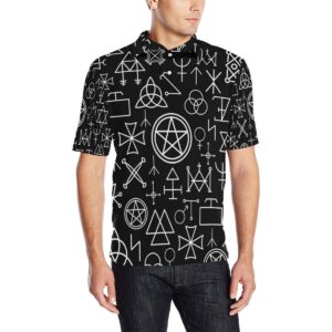 Pentagram Pattern Print Design A02 Men Polo Shirt