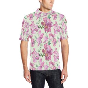 Peony Pattern Print Design Pe011 Men Polo Shirt