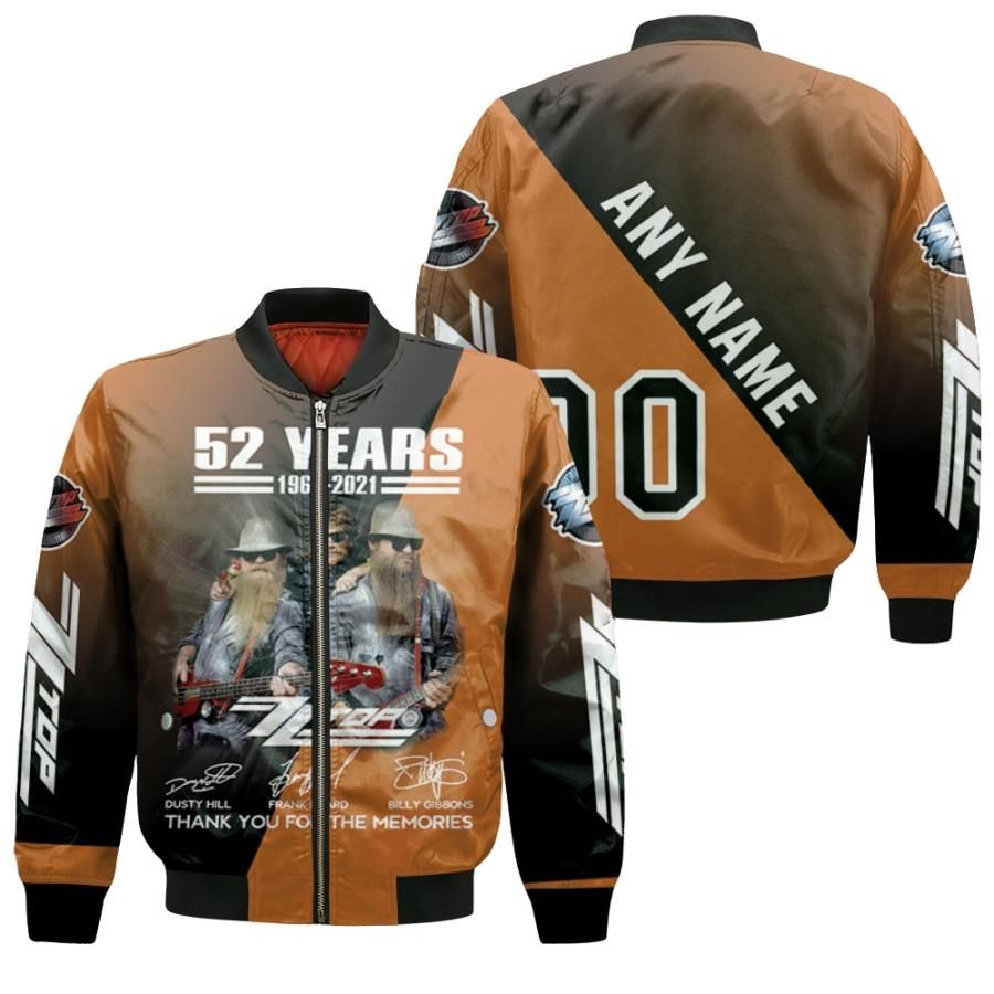 Personalized #00 52 years 1969 2021 ZZ Top Signed Thank You For The Memories American Rock Band gift for ZZ Top fans Bomber Jacket Personalized #00 52 years 1969 2021 ZZ Top Signed Thank You For The Memories American Rock Band gift for ZZ Top fans Bomber Jacket