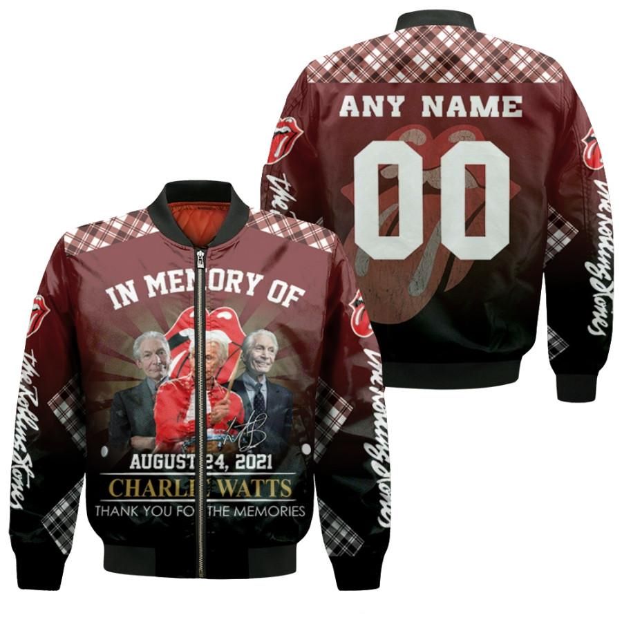 Personalized #00 In Memory Of August 24 2021 Charlie Watts Rolling Stones Thanks For The Memories gift for Rolling Stones fans Bomber Jacket Personalized #00 In Memory Of August 24 2021 Charlie Watts Rolling Stones Thanks For The Memories gift for Rolling Stones fans Bomber Jacket