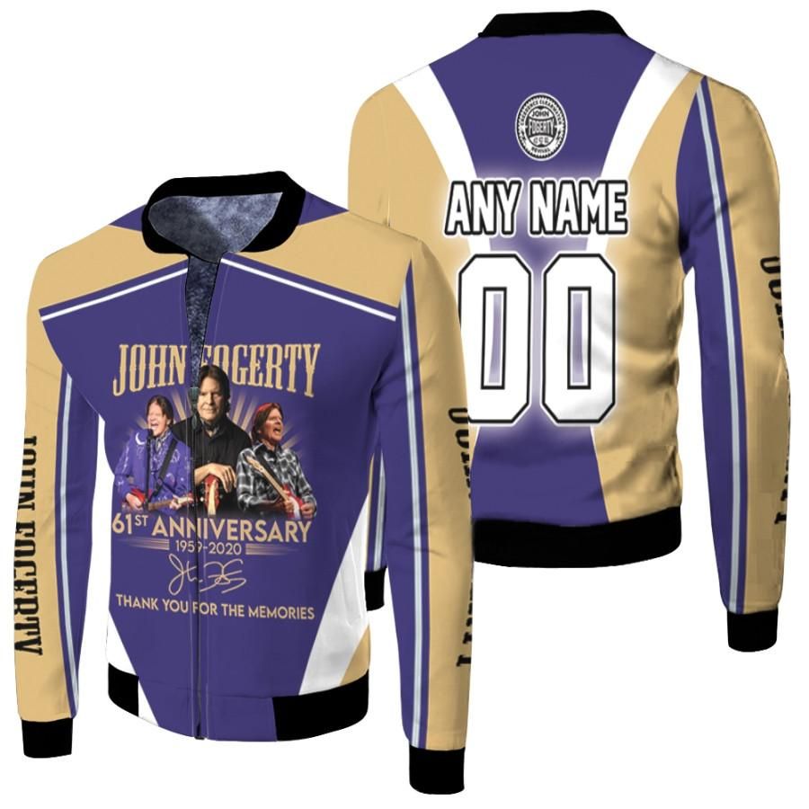 Personalized #00 John Fogerty 61st Anniversary 1959 2020 Signed Thank You For Memories gift for John Forgerty fans Bomber Jacket Personalized #00 John Fogerty 61st Anniversary 1959 2020 Signed Thank You For Memories gift for John Forgerty fans Bomber Jacket