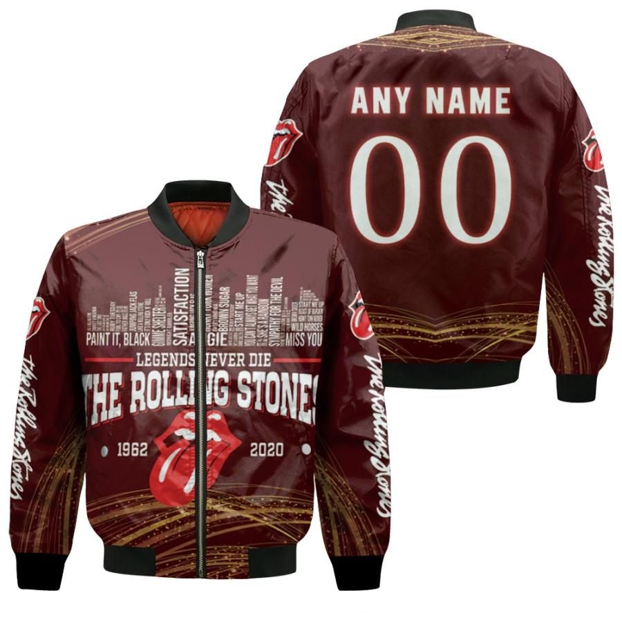 Personalized #00 Legends Never Die The Rolling Stones 1962 2020 Rockn Roll Music band Satisfaction gift for Rolling Stones fans Bomber Jacket Personalized #00 Legends Never Die The Rolling Stones 1962 2020 Rockn Roll Music band Satisfaction gift for Rolling Stones fans Bomber Jacket