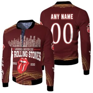 Personalized #00 Legends Never Die The Rolling Stones 1962 2020 Rockn Roll Music band Satisfaction gift for Rolling Stones fans Bomber Jacket