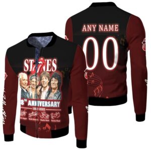 Personalized #00 The Rolling Stones 58th Anniversary 1962 2020 Member Band Signed Song Lyrics gift for Rolling Stones fans Bomber Jacket