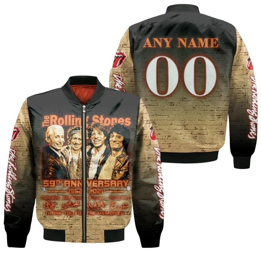 Personalized #00 The Rolling Stones 59th Anniversary 1962 2021 Member Band Signed Thank You gift for Rolling Stones fans Bomber Jacket Personalized #00 The Rolling Stones 59th Anniversary 1962 2021 Member Band Signed Thank You gift for Rolling Stones fans Bomber Jacket
