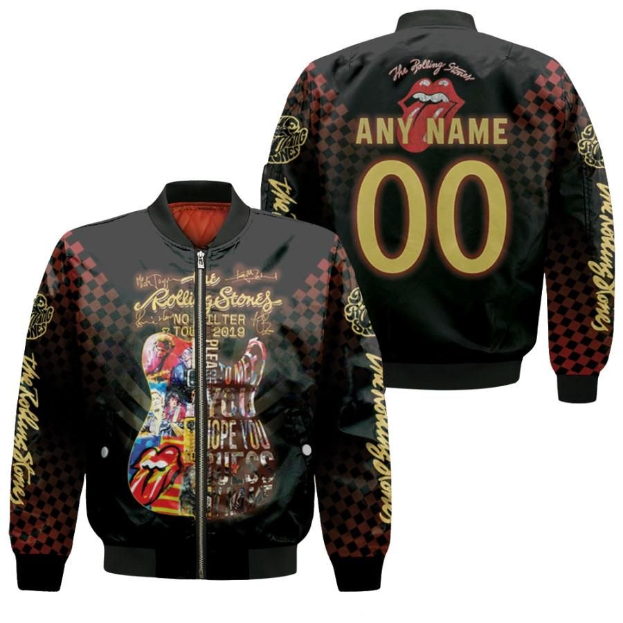 Personalized #00 The Rolling Stones No Filter Tour 2019 Please You Hope You Guess Guitar gift for The Rolling Stomes fans Bomber Jacket Personalized #00 The Rolling Stones No Filter Tour 2019 Please You Hope You Guess Guitar gift for The Rolling Stomes fans Bomber Jacket