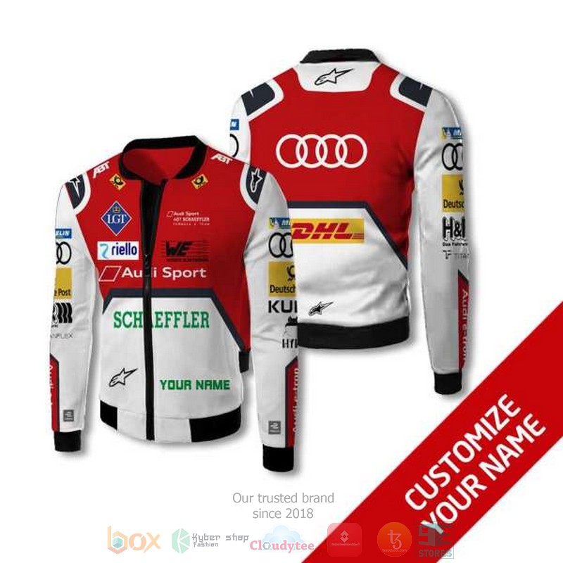 Personalized Audi Sport Schaeffler Dhl Custom Bomber Jacket Personalized Audi Sport Schaeffler Dhl Custom Bomber Jacket