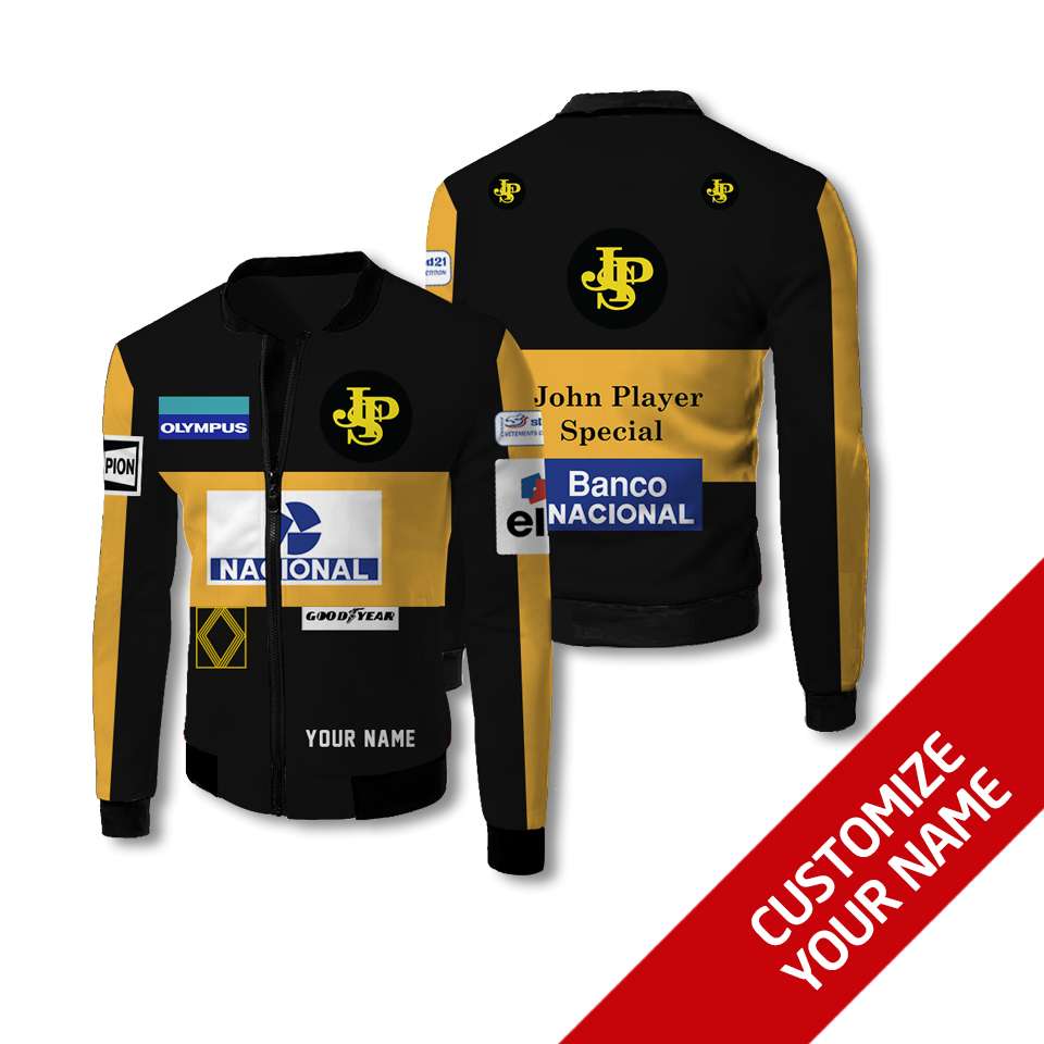 Personalized Banco Nacional John Player Special Custom Bomber Jacket Personalized Banco Nacional John Player Special Custom Bomber Jacket
