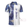 Personalized Blue Marble And Gold Golf 3D All Over Printed Polo Shirt