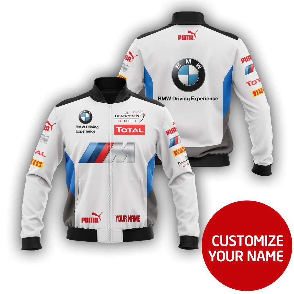 Personalized Bmw Driving Experience Puma Custom Bomber Jacket Personalized Bmw Driving Experience Puma Custom Bomber Jacket