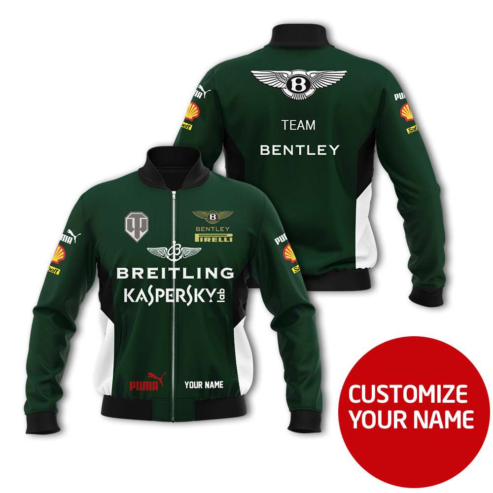 Personalized Breitling Kaspersky Bentley Custom Bomber Jacket Personalized Breitling Kaspersky Bentley Custom Bomber Jacket