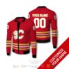 Personalized Calgary Flames Nhl Red Yellow Custom Bomber Jacket 2
