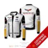 Personalized Corvette Racing Mobill1 White Custom Bomber Jacket